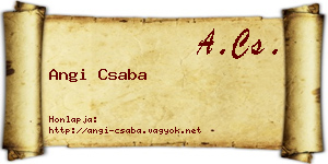 Angi Csaba névjegykártya