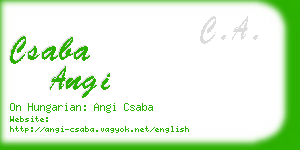 csaba angi business card